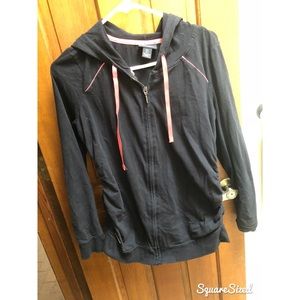 Maternity Track Jacket with Hot Pink Detail